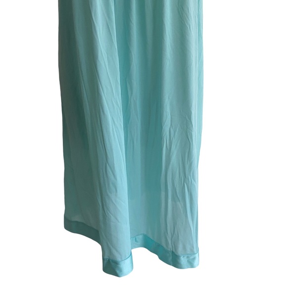 Vanity Fair blue green nightwear gown - sz MEDIUM - nylon - sheer - Picture 6 of 9